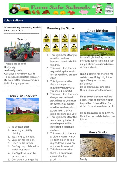 Raffaele’s Farm Safe School’s Newsletter